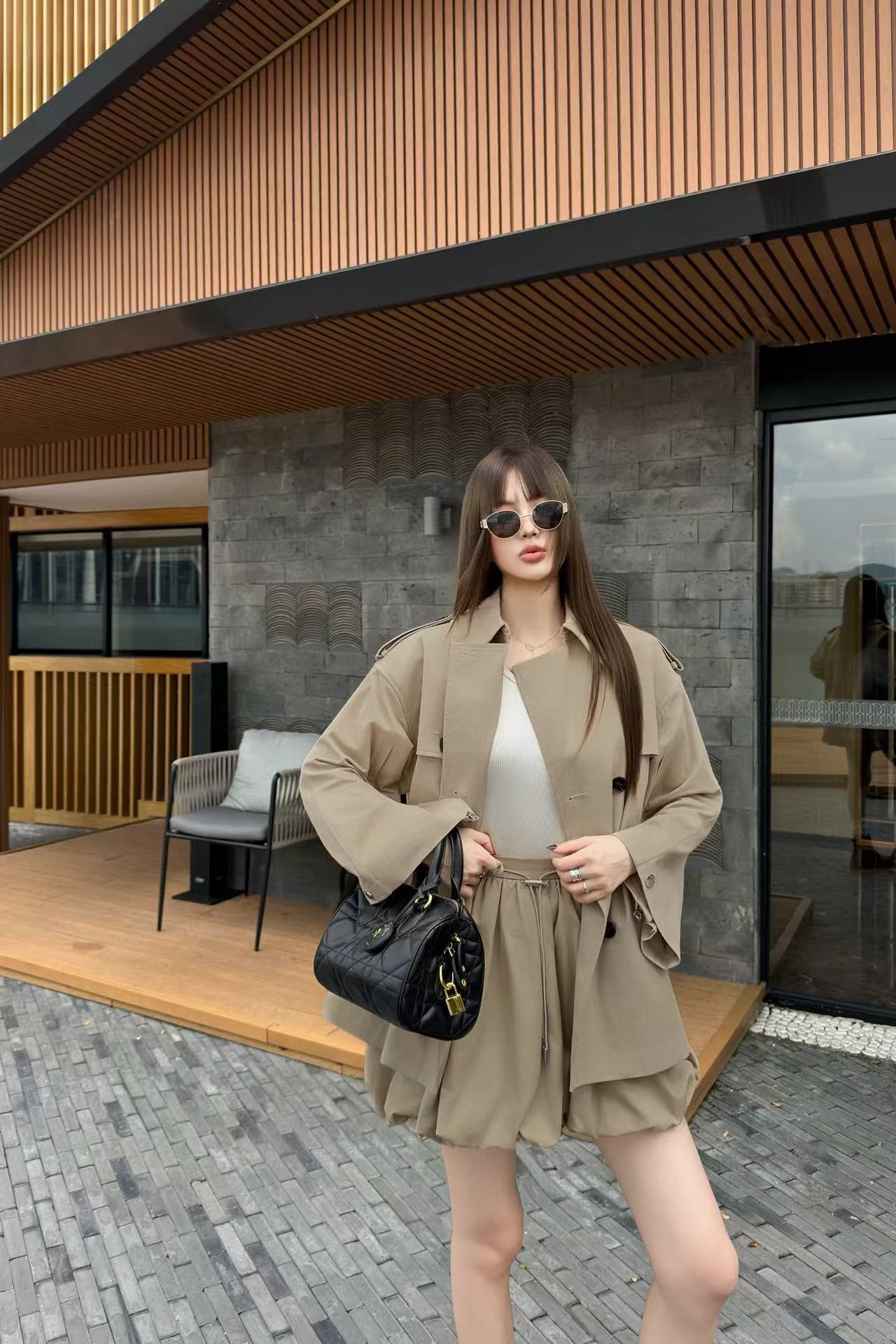 DIOR ダブルブレスト ケープトレンチコート【50％割引+送料無料】