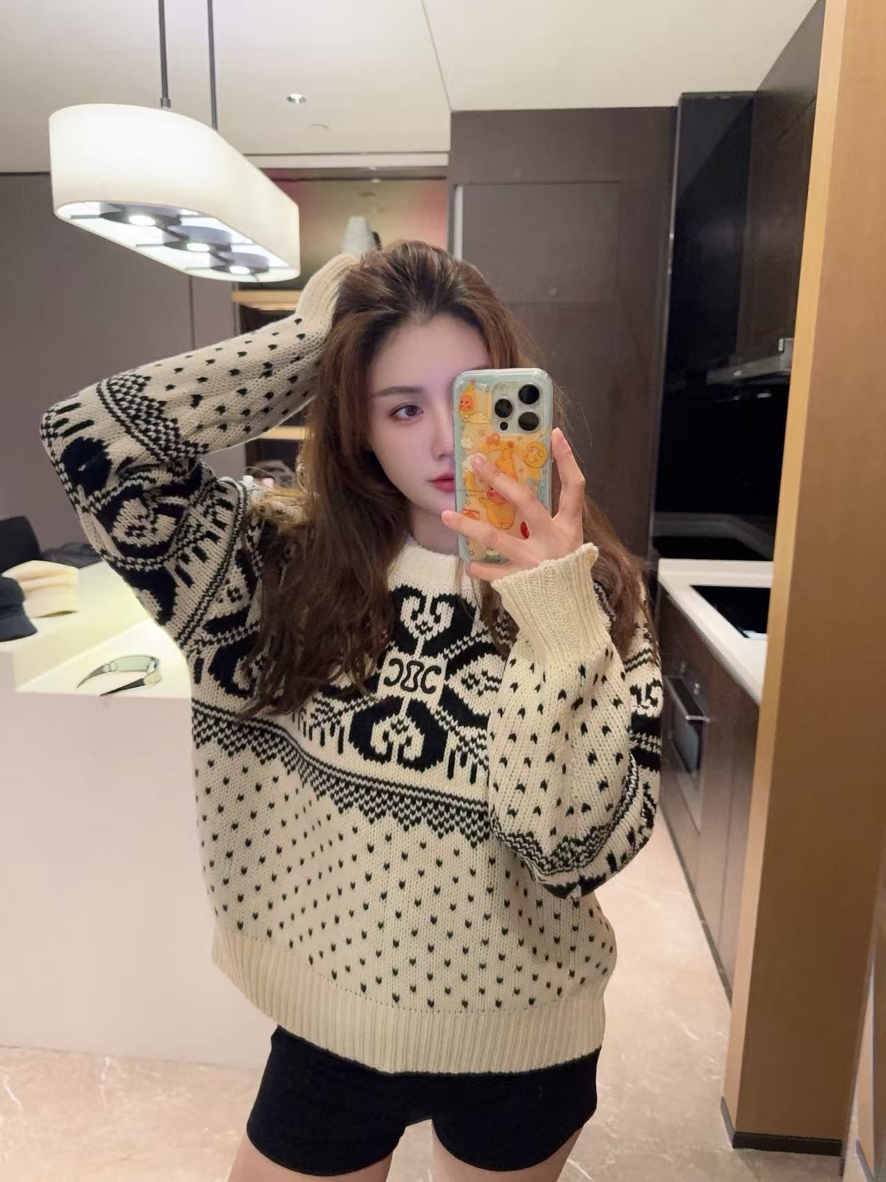 CEL1NE 凱旋門カラーブロックセーター【50％割引+送料無料】