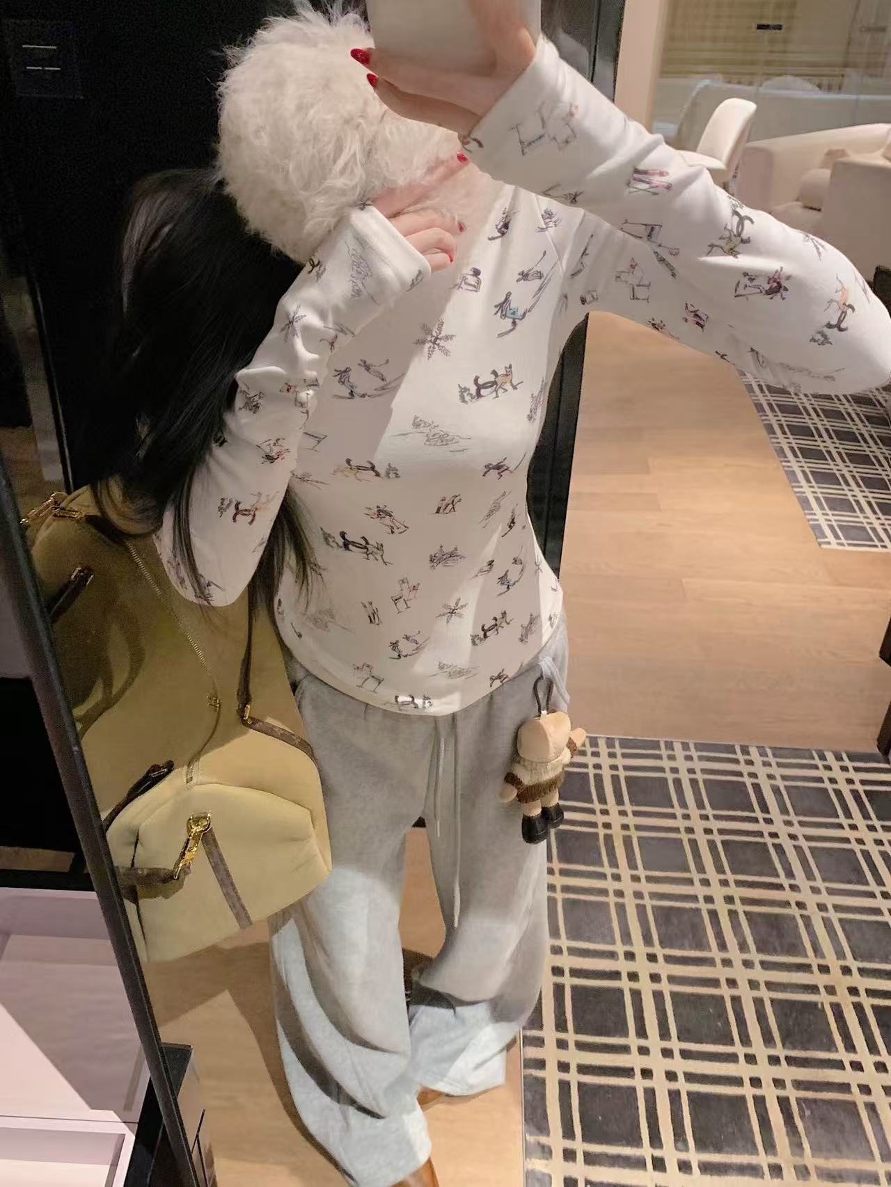 CHANE1 裏起毛プリントTシャツ【50%割引+送料無料】