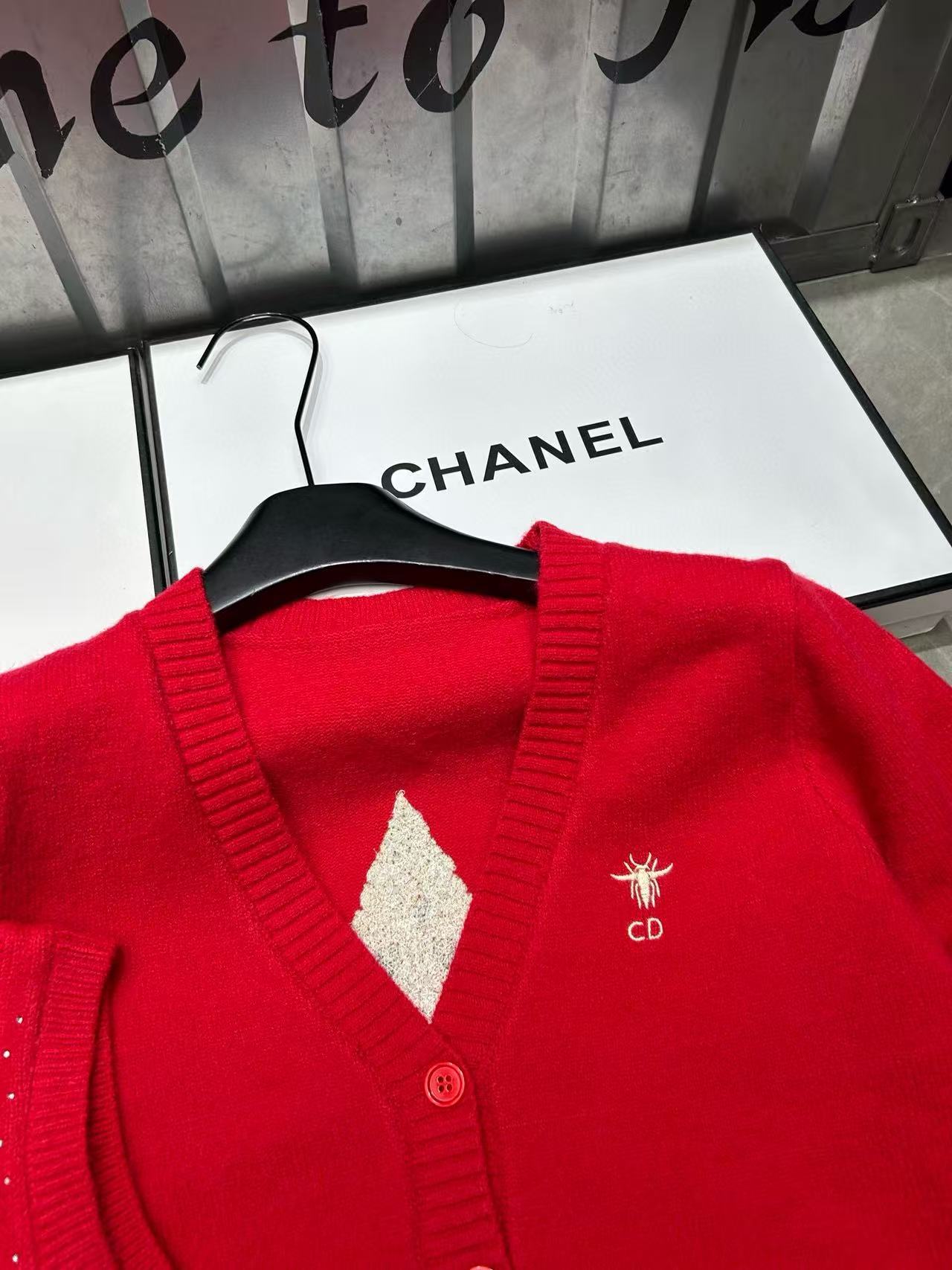 DIOR ウールベスト + カーディガン ツーピースセット【50％割引+送料無料】