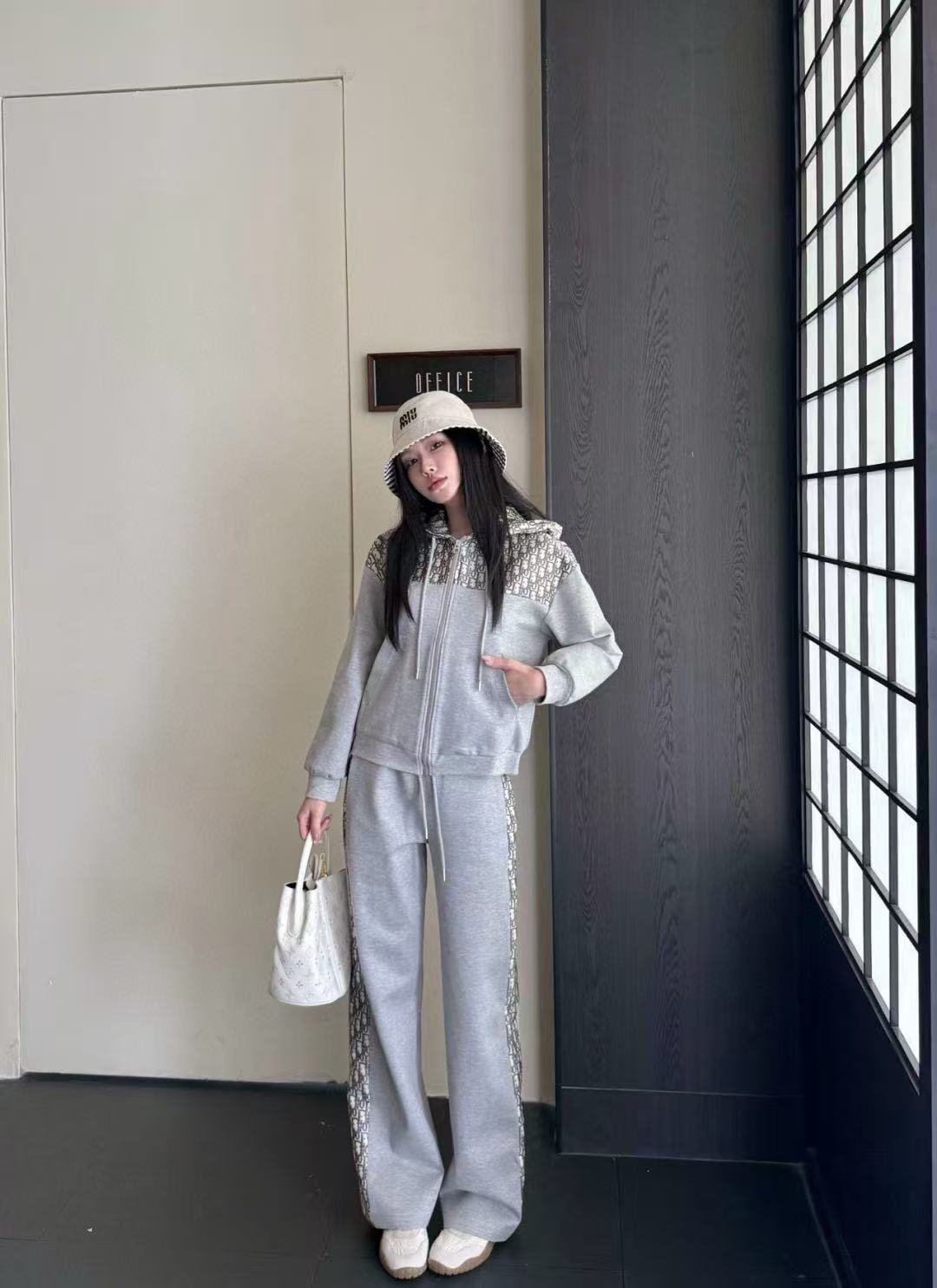 DIOR フード付きジャカード カジュアルスーツ【50％割引+送料無料】