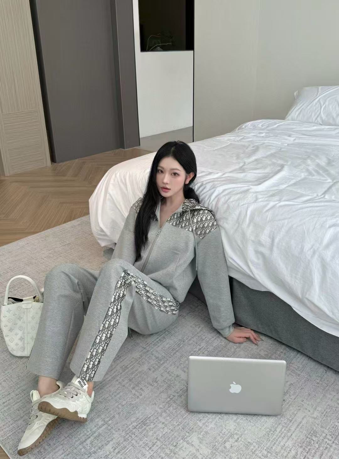 DIOR フード付きジャカード カジュアルスーツ【50％割引+送料無料】