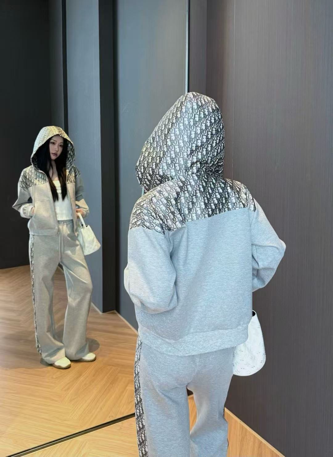 DIOR フード付きジャカード カジュアルスーツ【50％割引+送料無料】