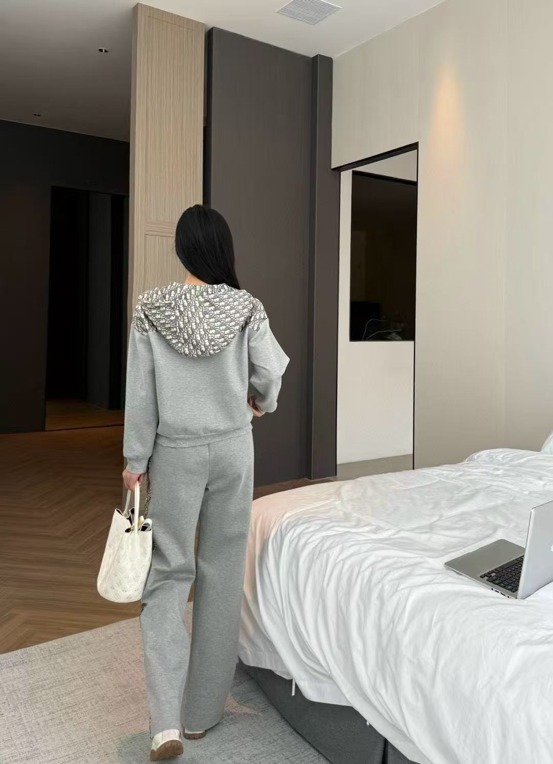 DIOR フード付きジャカード カジュアルスーツ【50％割引+送料無料】