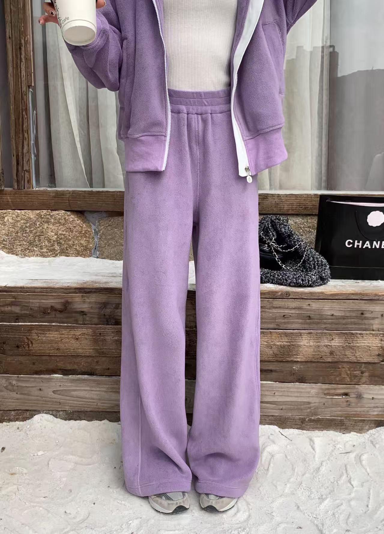 M0NECLER パープル フード付き カジュアルスーツ【50％割引+送料無料】