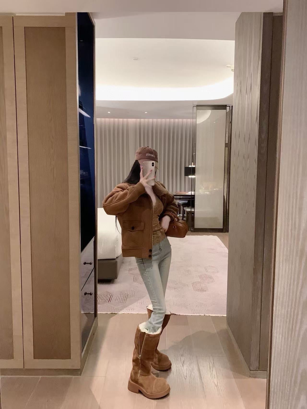 M1UM1U ディアスキン ラムズウール コート【50％割引+送料無料】