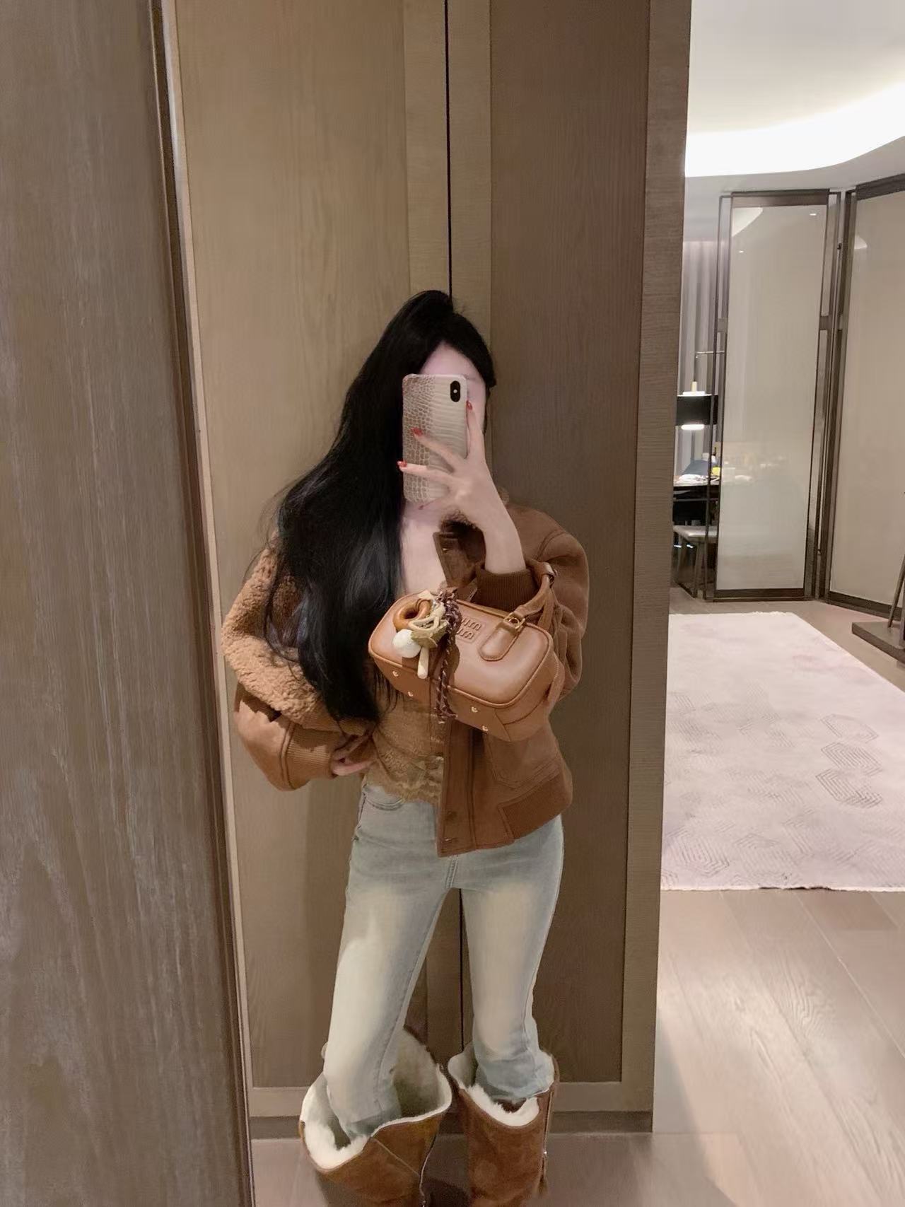 M1UM1U ディアスキン ラムズウール コート【50％割引+送料無料】