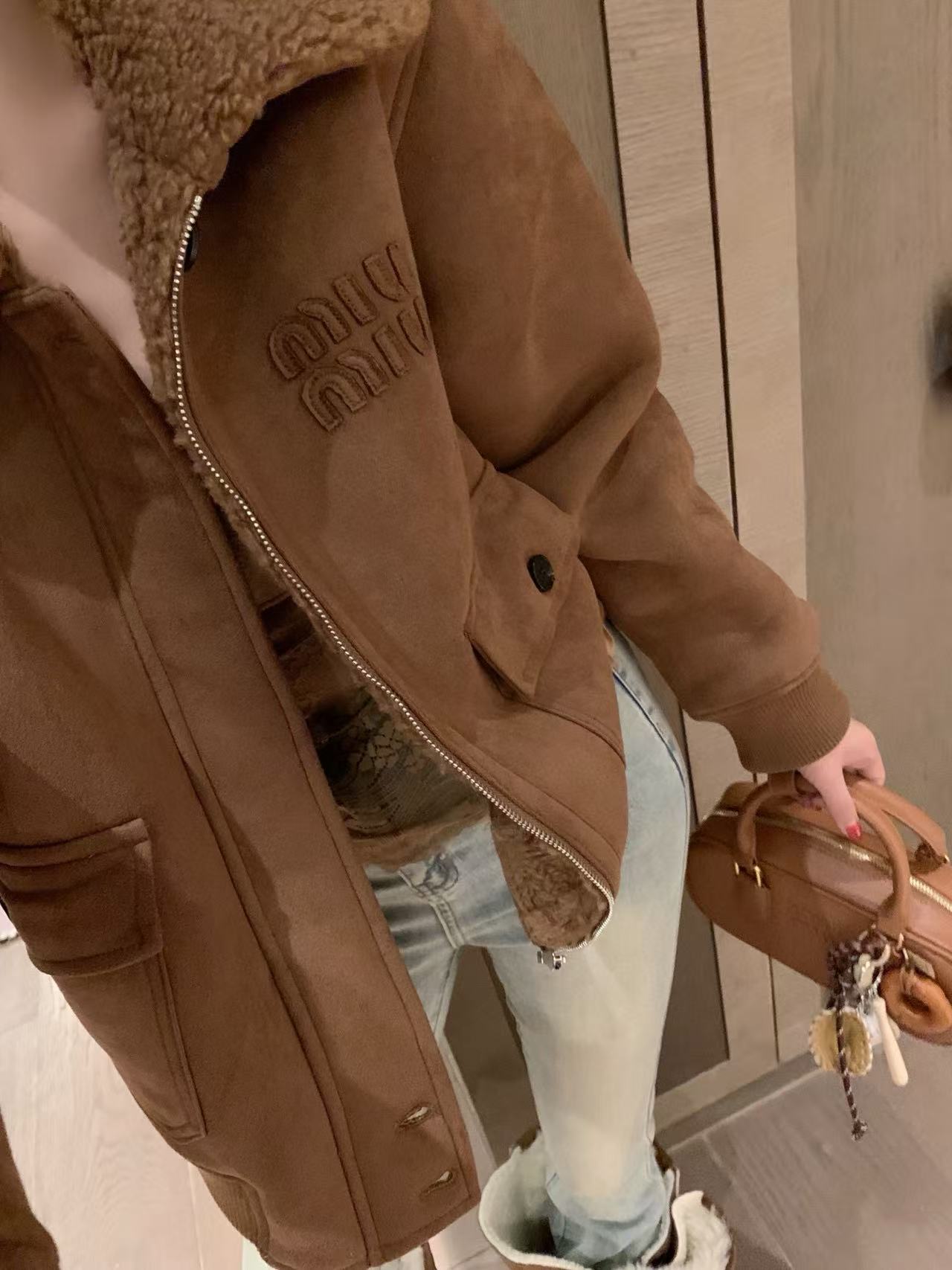 M1UM1U ディアスキン ラムズウール コート【50％割引+送料無料】