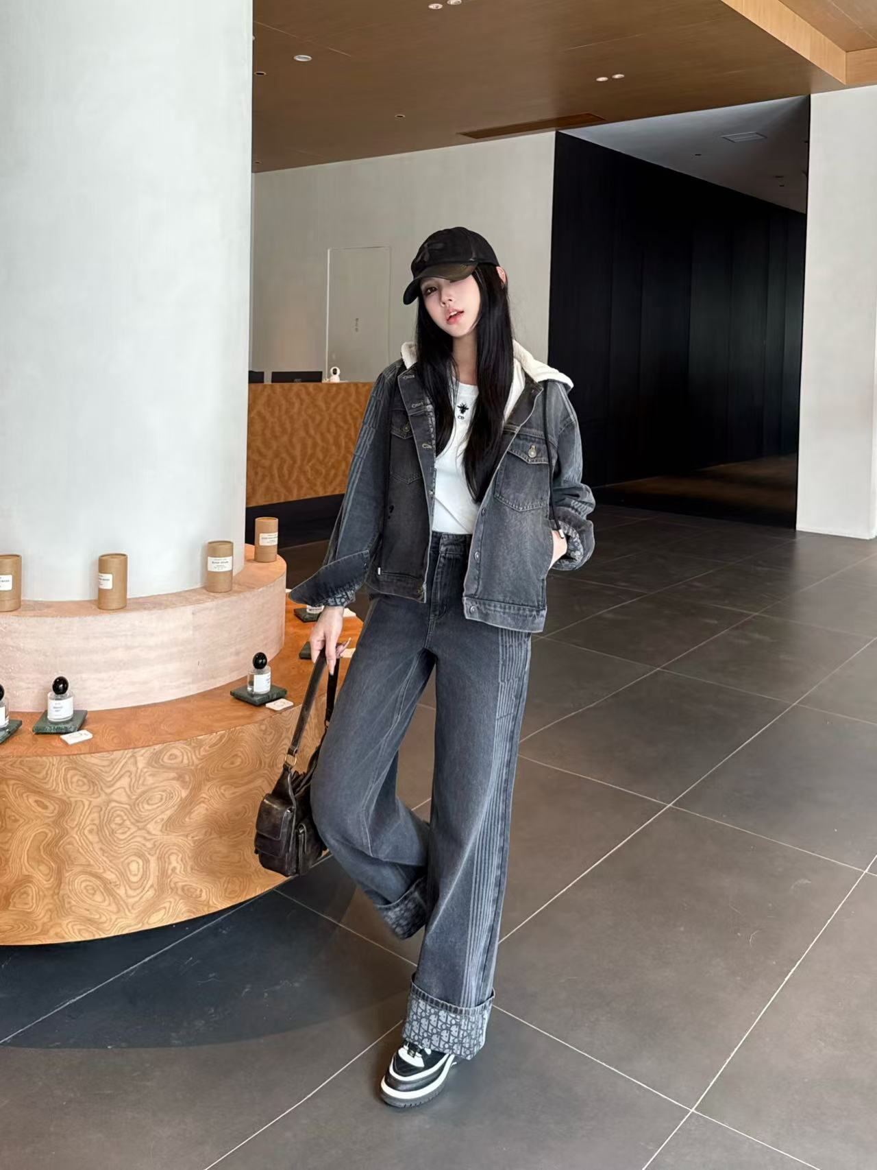 DIOR フード付きデニムジャケット + パンツ ツーピースセット【50％割引+送料無料】