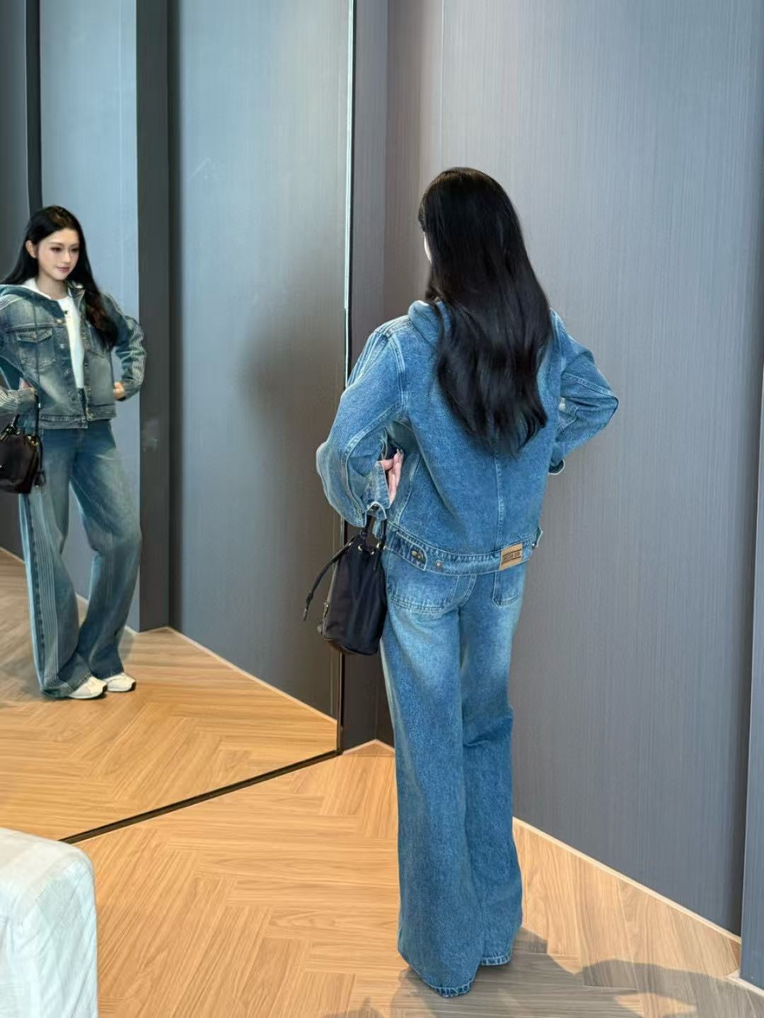 DIOR フード付きデニムジャケット + パンツ ツーピースセット【50％割引+送料無料】