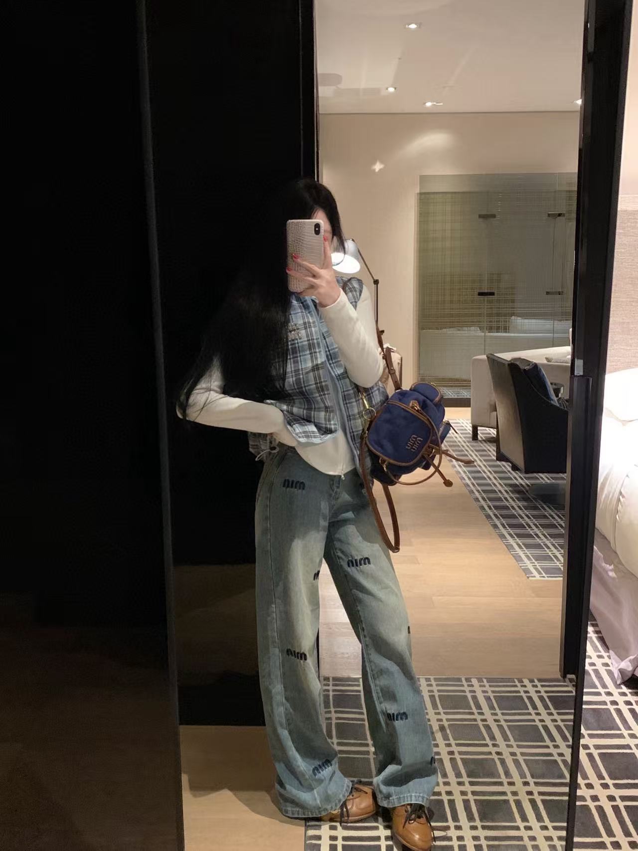 M1UM1U チェック柄 両面ベスト コットンジャケット【50％割引+送料無料】