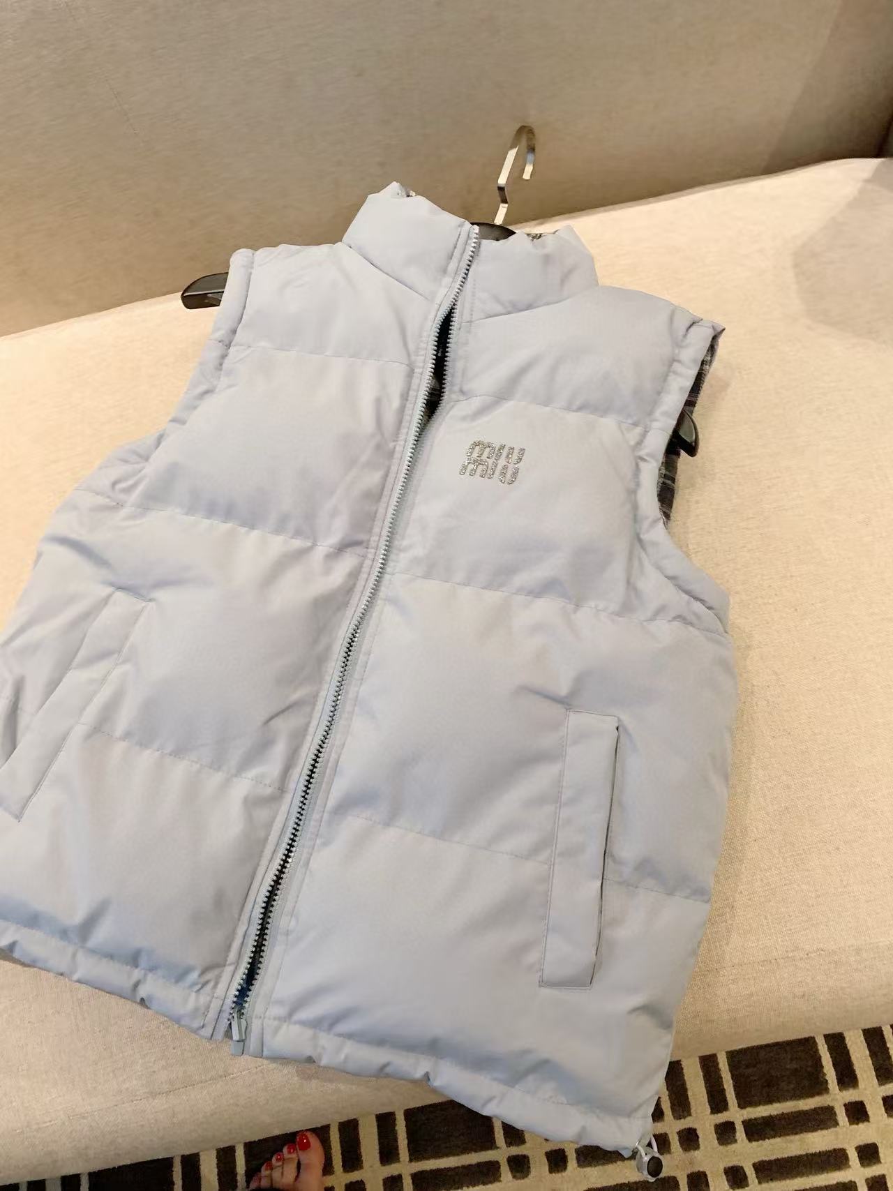 M1UM1U チェック柄 両面ベスト コットンジャケット【50％割引+送料無料】