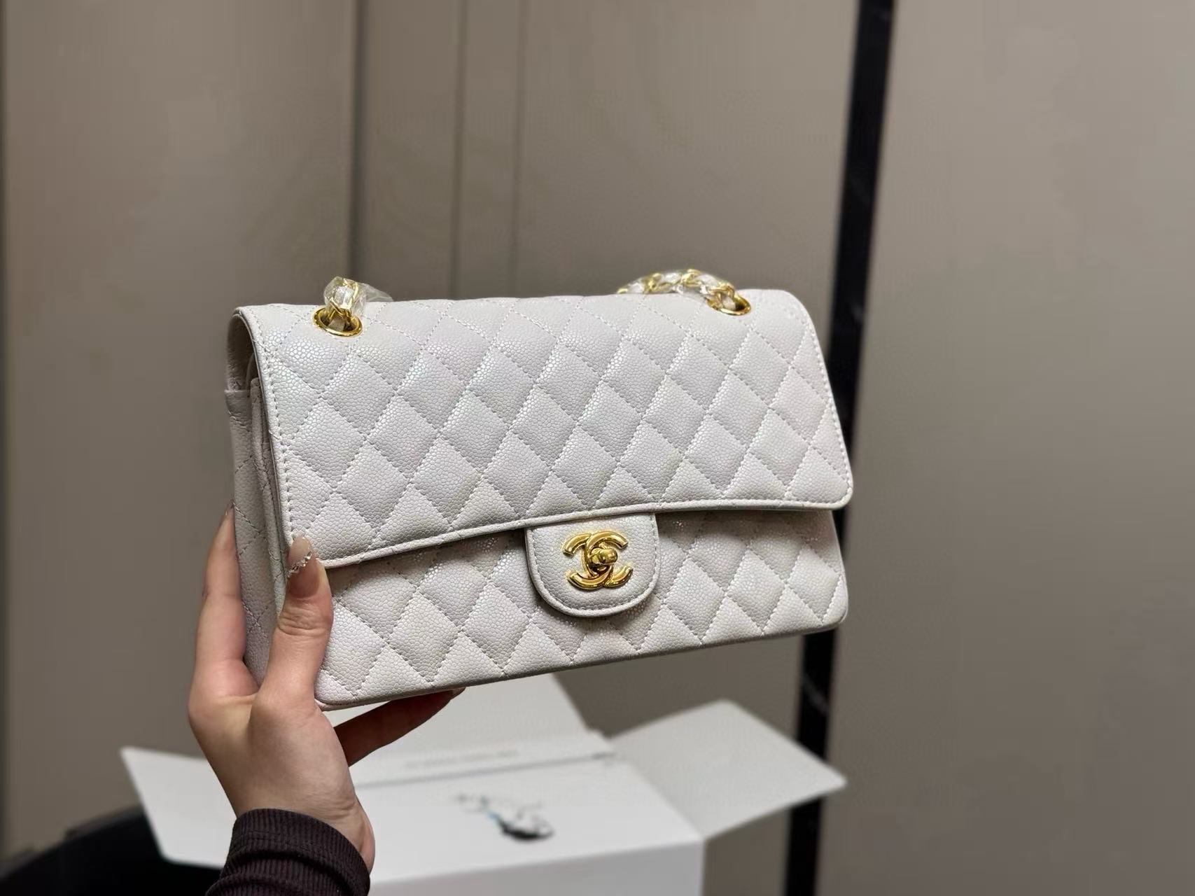 CHANE1CF キャビアチェーンショルダー/クロスボディバッグ【50％割引+送料無料】