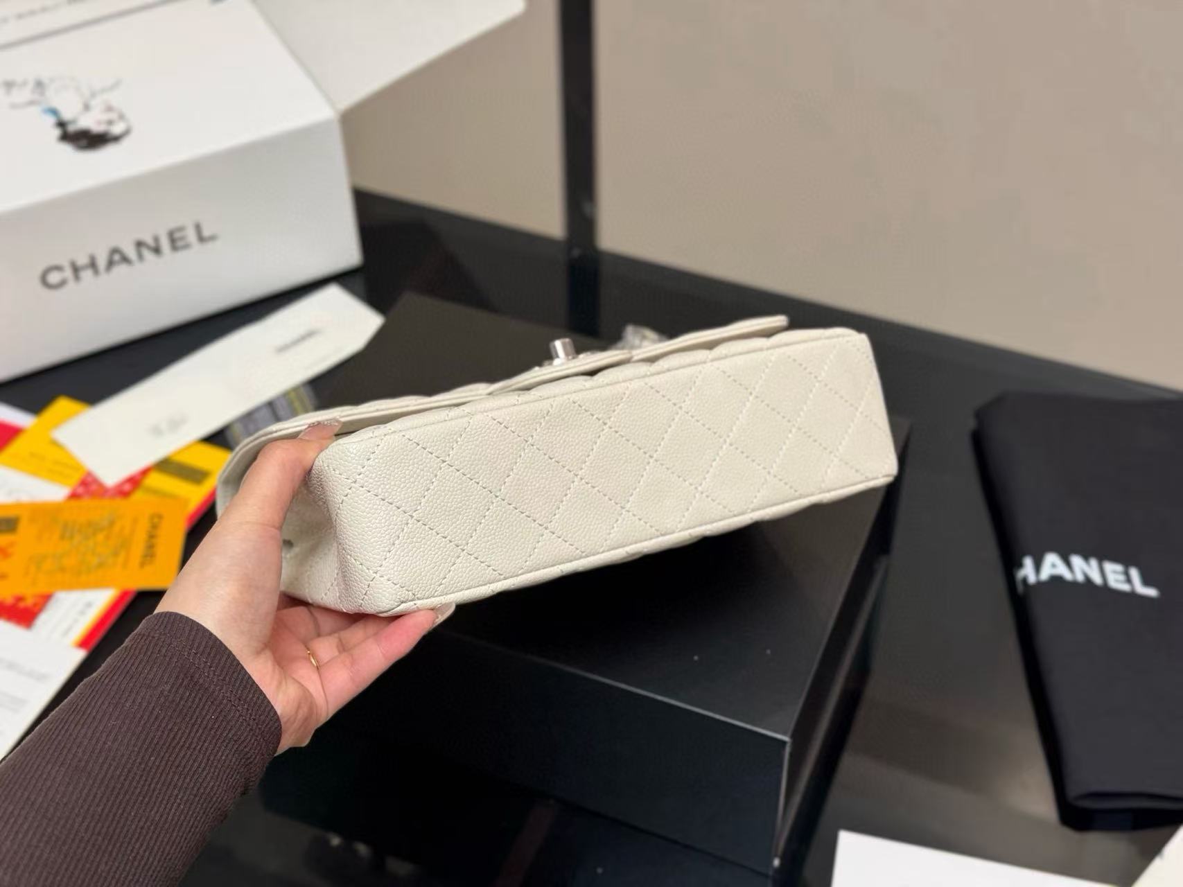 CHANE1CF キャビアチェーンショルダー/クロスボディバッグ【50％割引+送料無料】