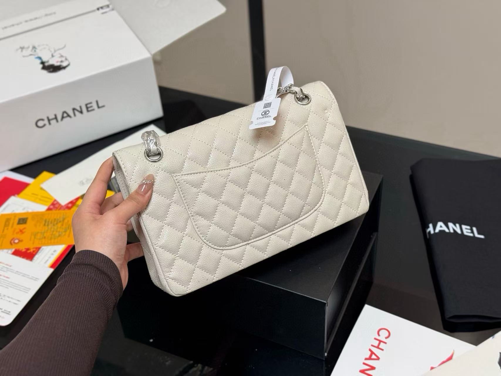 CHANE1CF キャビアチェーンショルダー/クロスボディバッグ【50％割引+送料無料】