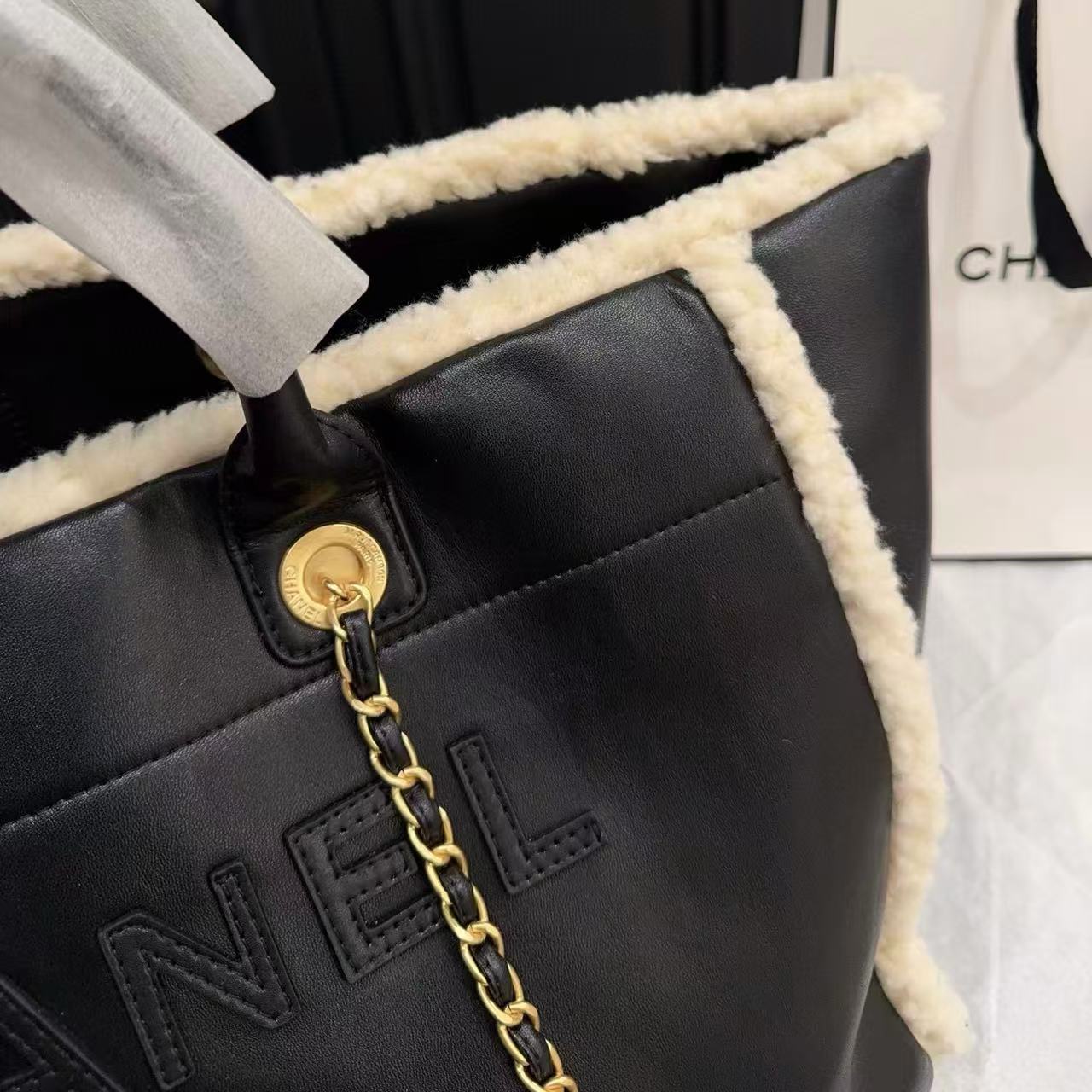 CHANE1 高品質ウールレザーショッピングバッグ【50％割引+送料無料】