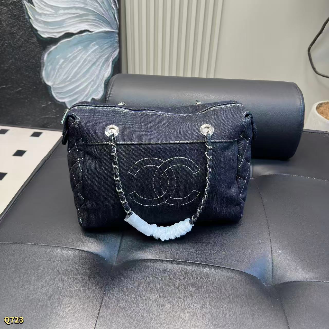 CHANE1 ダブルCチェーンデニムショッピングバッグ【50%割引+送料無料】