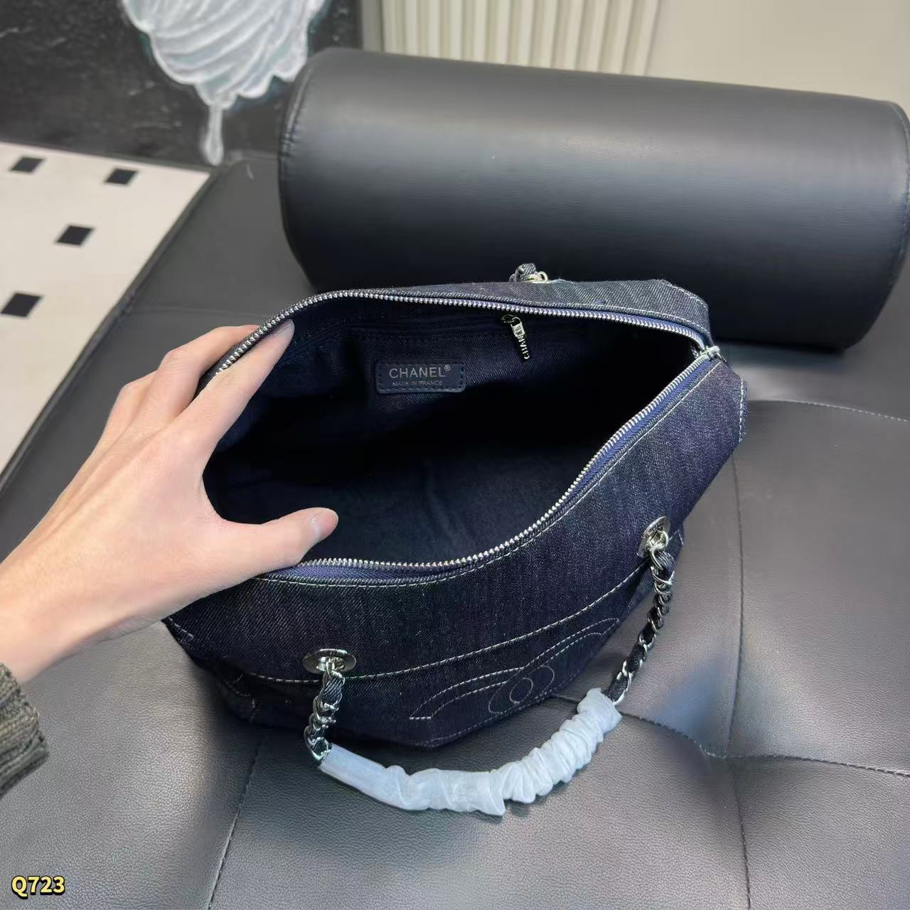 CHANE1 ダブルCチェーンデニムショッピングバッグ【50%割引+送料無料】