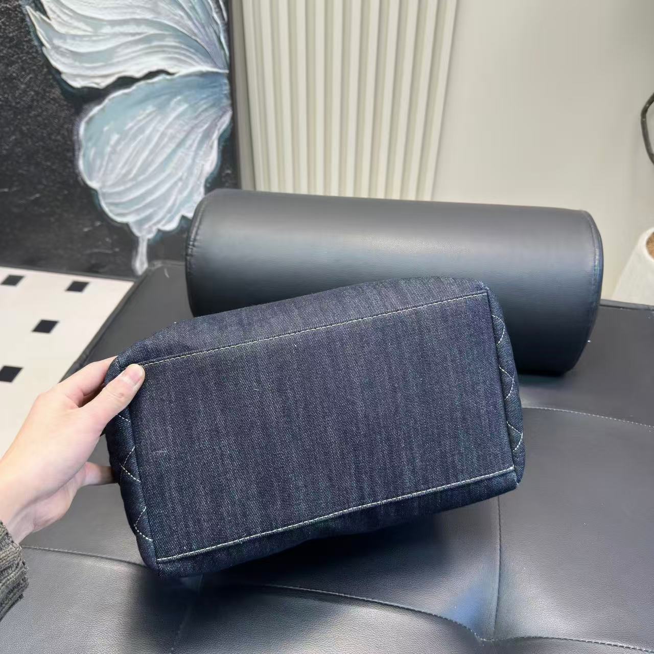 CHANE1 ダブルCチェーンデニムショッピングバッグ【50%割引+送料無料】