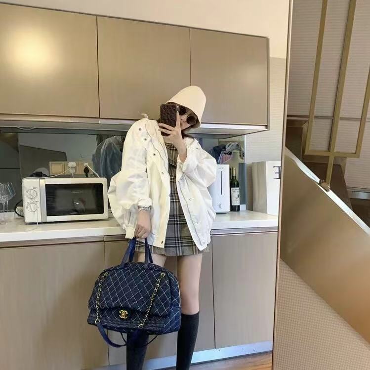 CHANE1 ダブルCチェックチェーンショッピングバッグ【50％割引+送料無料】