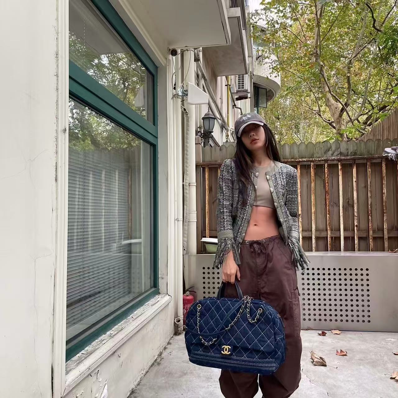 CHANE1 ダブルCチェックチェーンショッピングバッグ【50％割引+送料無料】