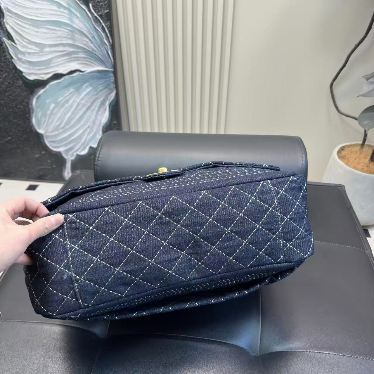 CHANE1 ダブルCチェックチェーンショッピングバッグ【50％割引+送料無料】