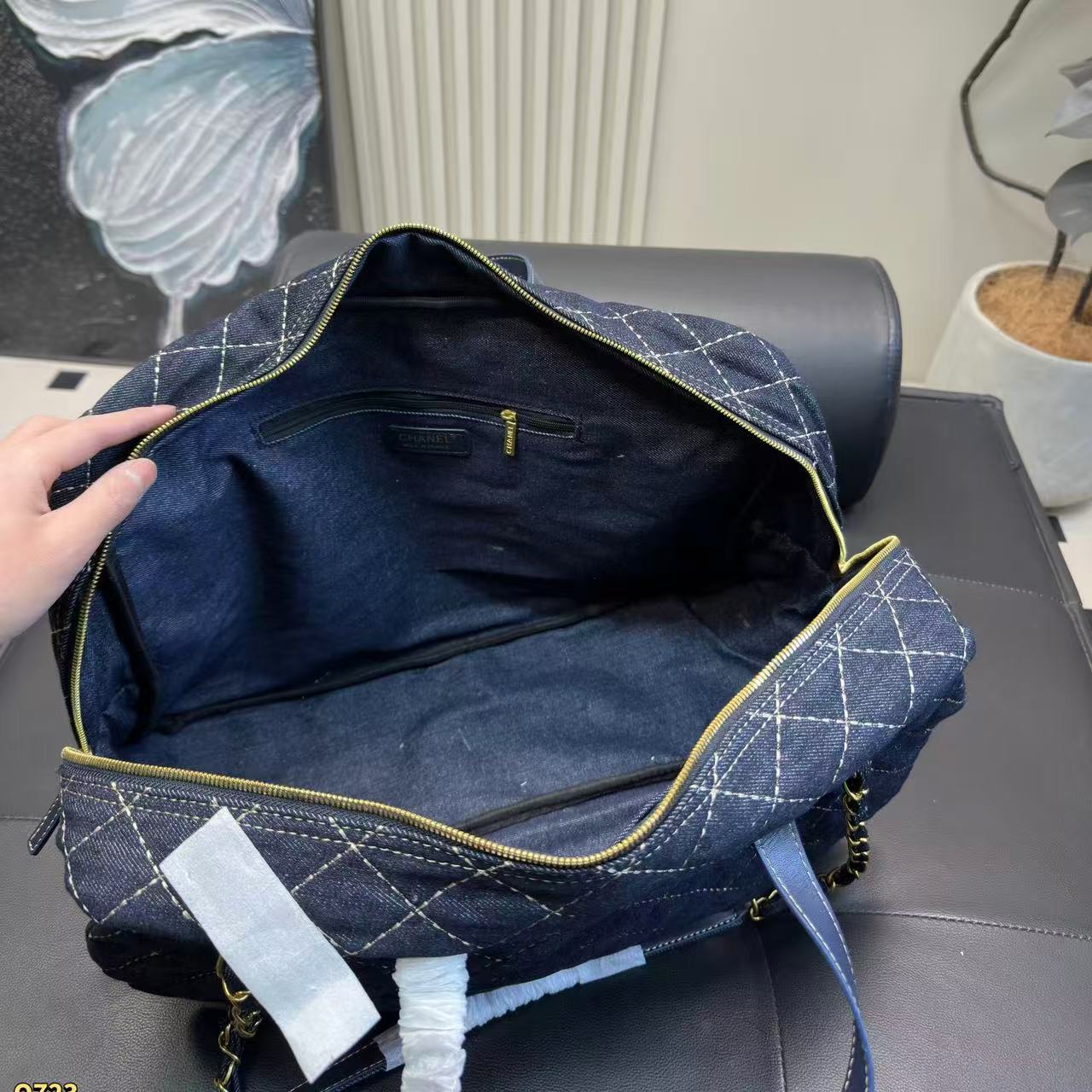 CHANE1 ダブルCチェックチェーンショッピングバッグ【50％割引+送料無料】