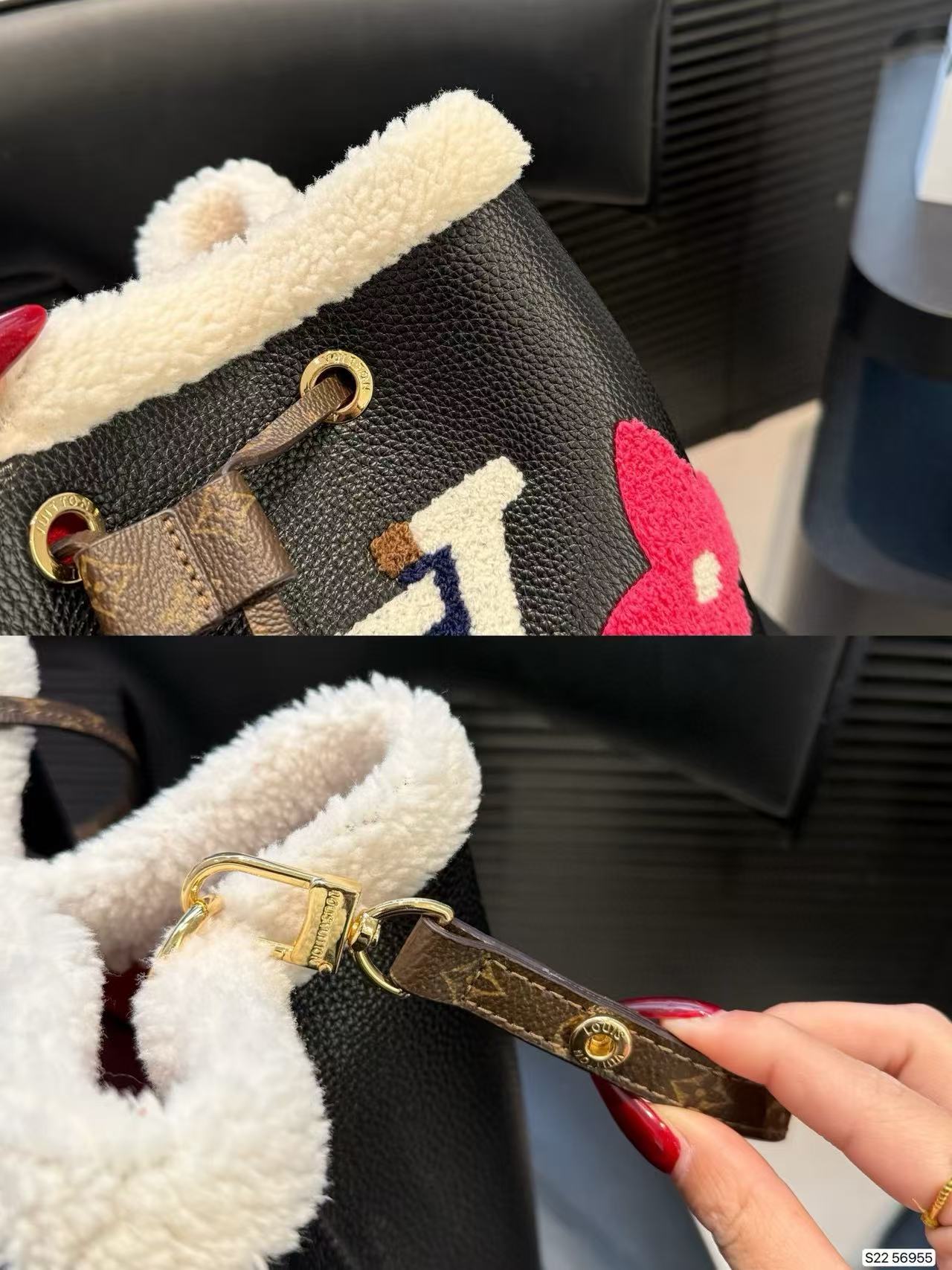 LV 四つ葉のクローバー ウール バケットバッグ【50％割引+送料無料】