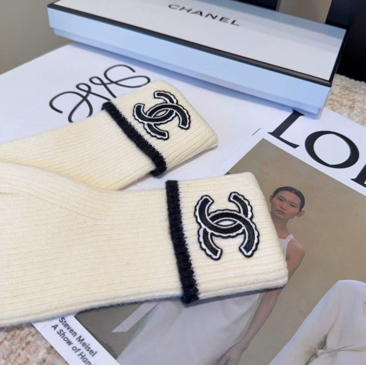 CHANE1 ダブルC ウールグローブ【50%割引+送料無料】