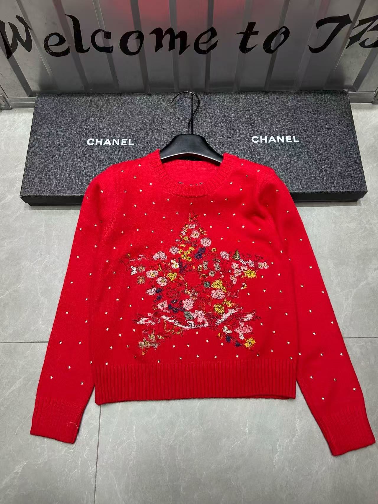 DIOR 刺繍プリント ラインストーン セーター【50％割引+送料無料】