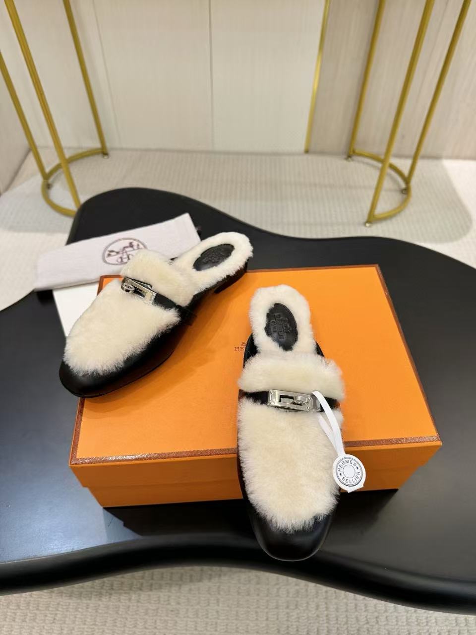 HERME5高品質kellyウールのスリッパ【50％割引+送料無料】