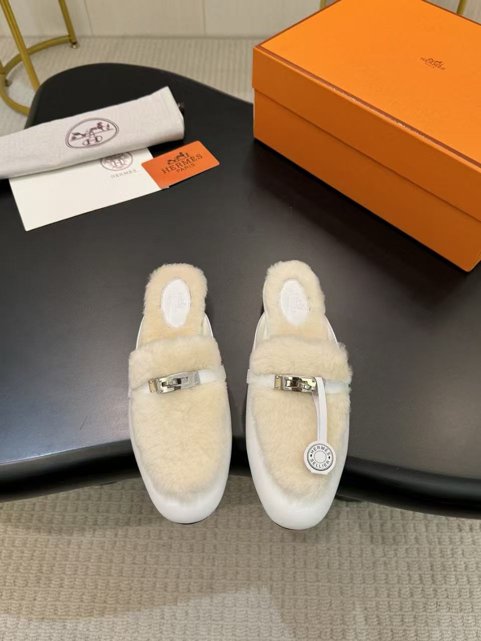 HERME5高品質kellyウールのスリッパ【50％割引+送料無料】