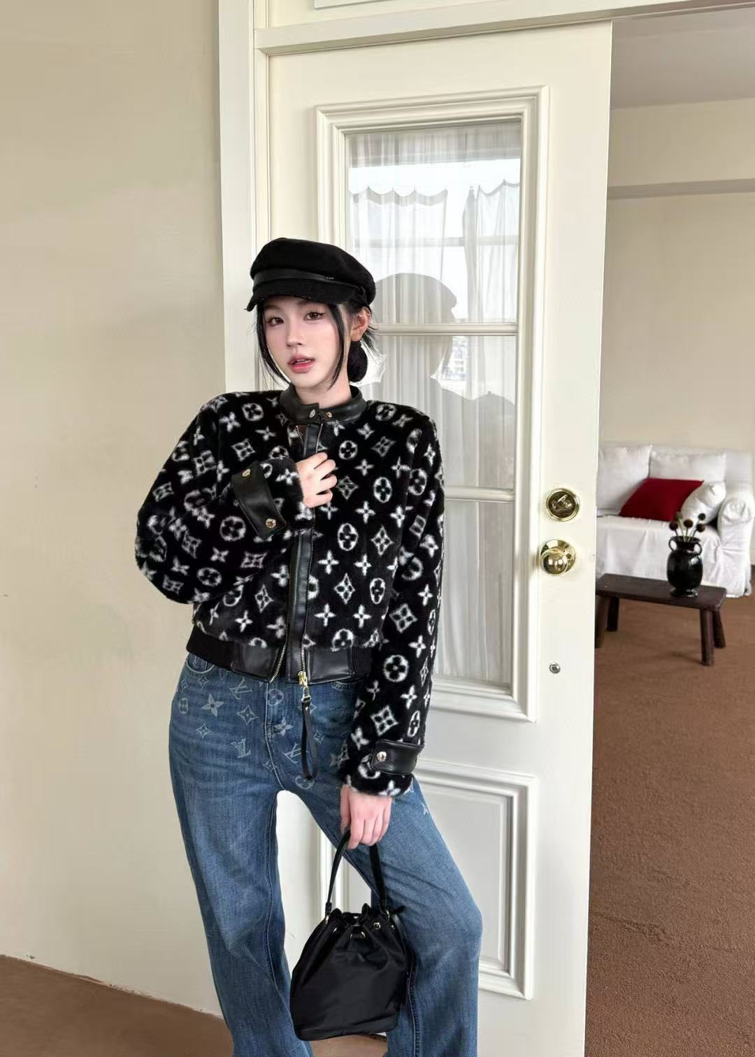 LVプリントジッパージャケット【50%割引+送料無料】