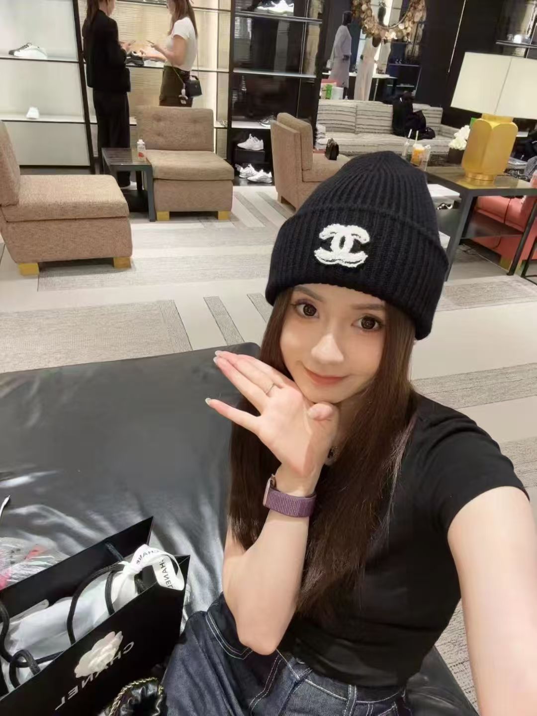 CHANE1 ダブルC ウールハット【50%割引+送料無料】