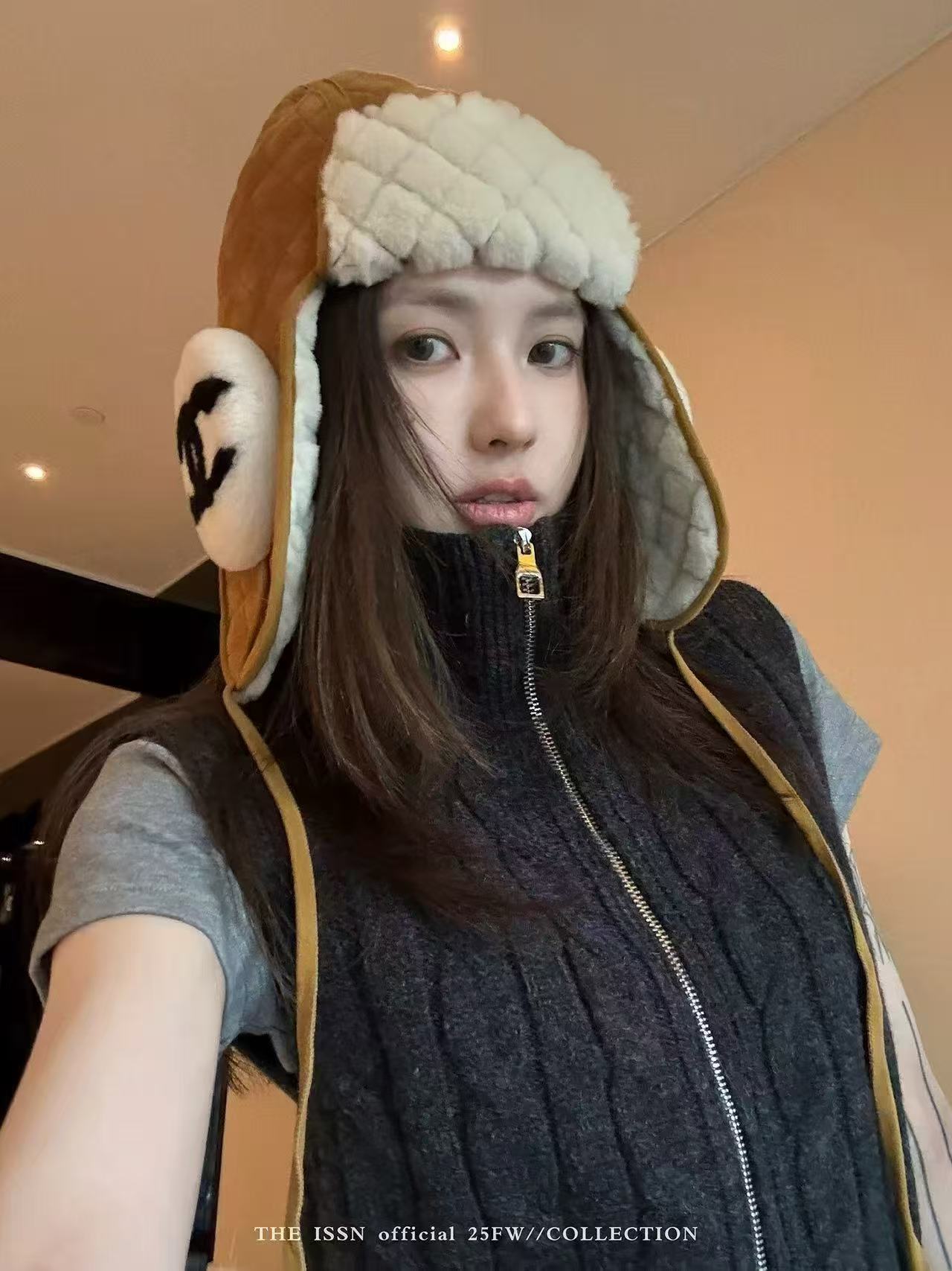 CHANE1 ダブルC ウール イヤーフラップキャップ【50％割引+送料無料】