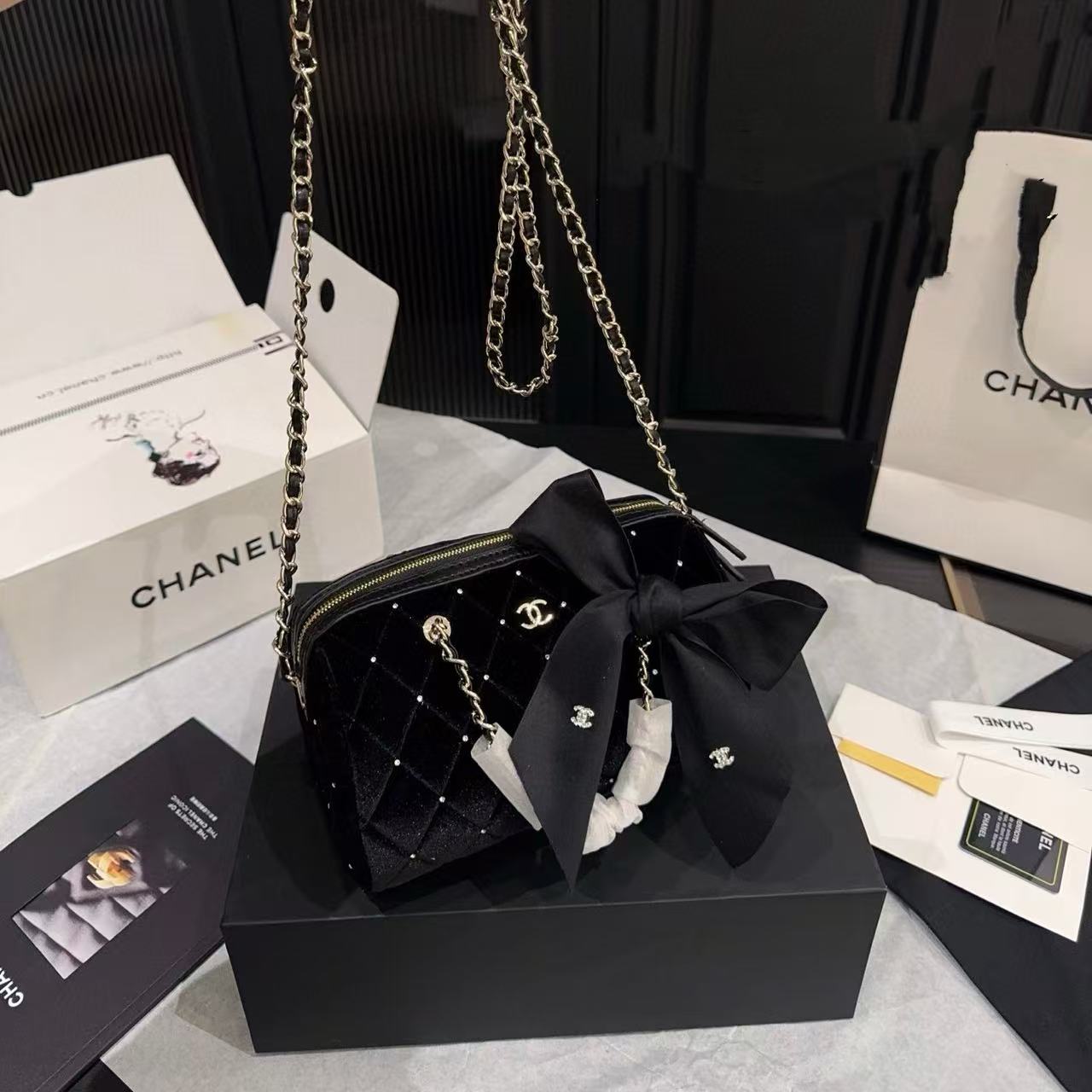 CHANE1 ベルベットボウ ボウリングバッグ【50％割引+送料無料】