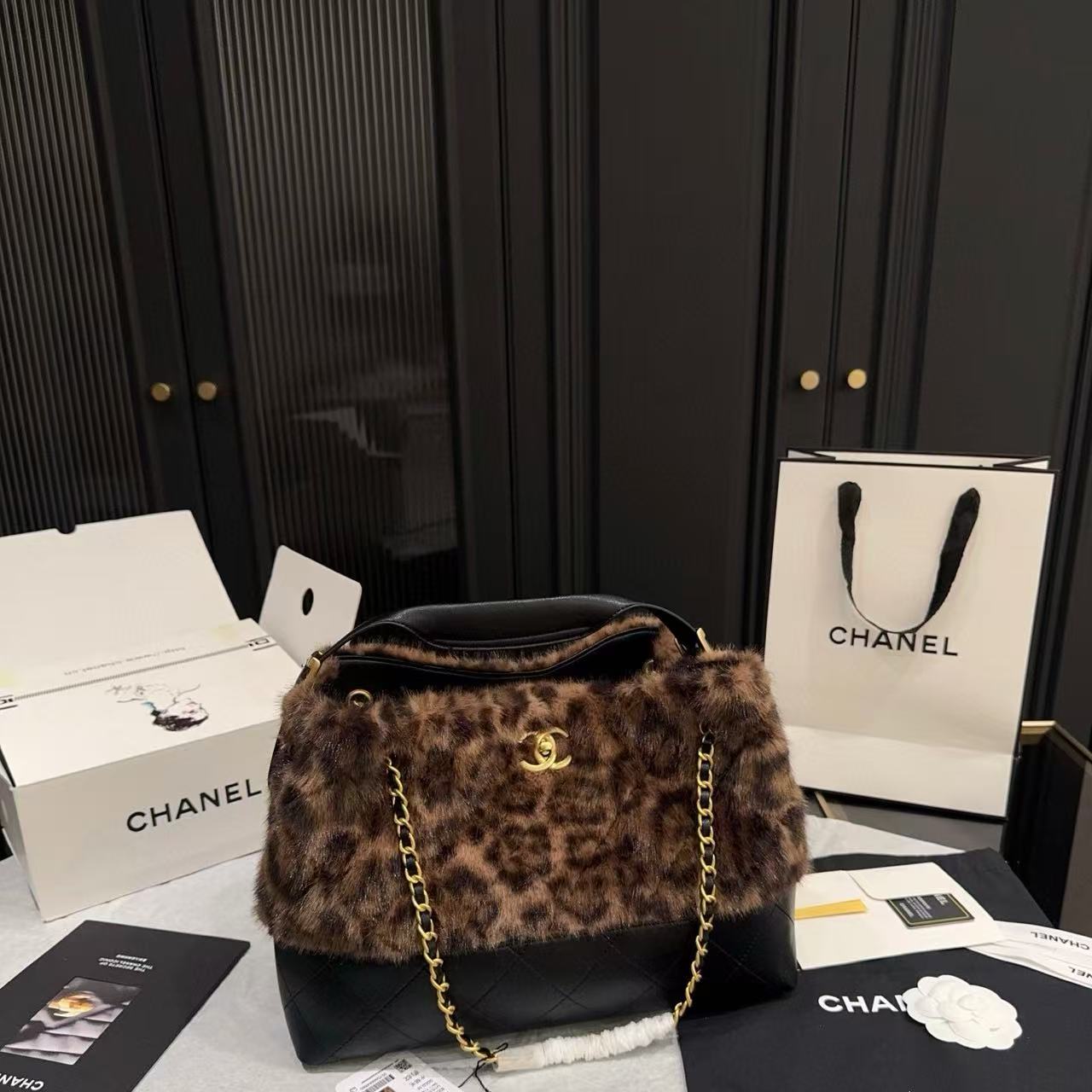 CHANE1 ミンクファー バケットバッグ【50％割引+送料無料】