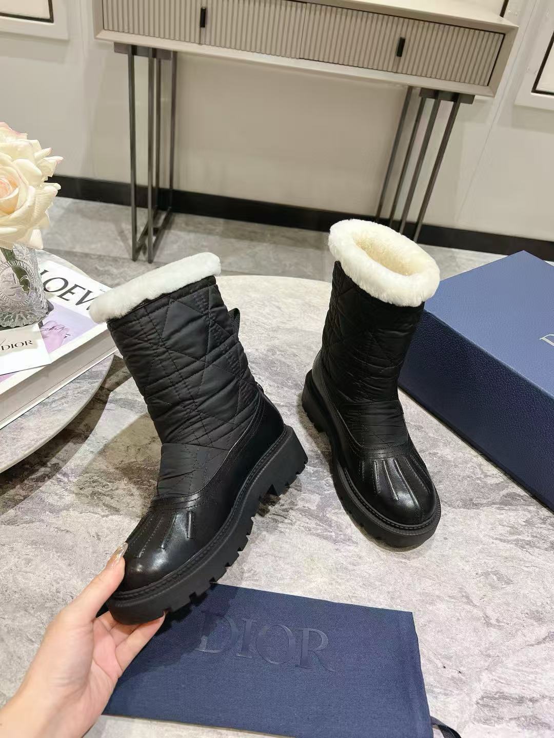 DIOR 高品質ウール スノーブーツ【50％割引+送料無料】