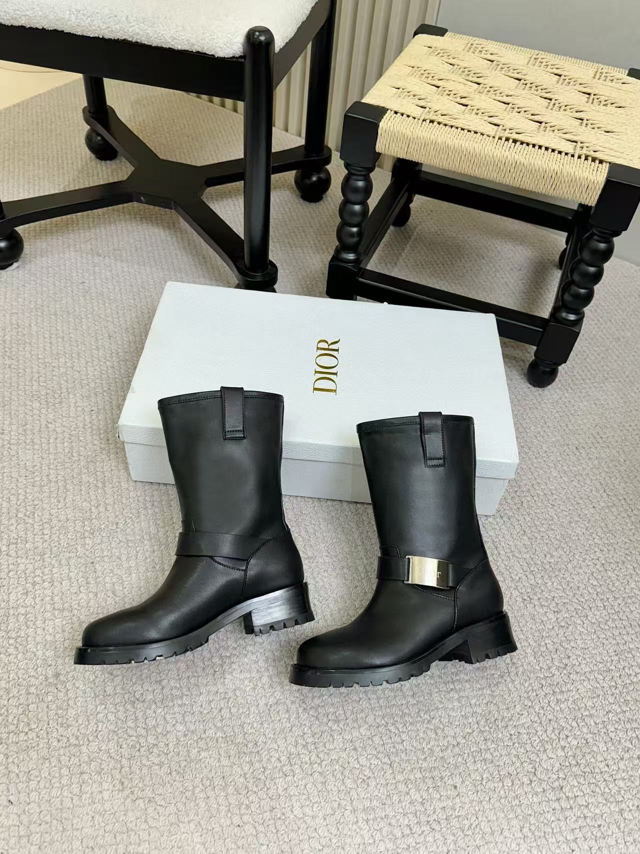 DIOR 高品質シンプル牛革アンクルブーツ【50％割引+送料無料】