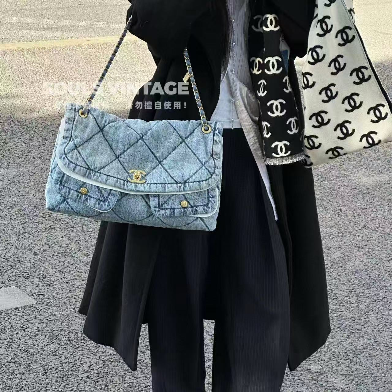 CHANE1 チェーンデニムバッグ【50％割引+送料無料】