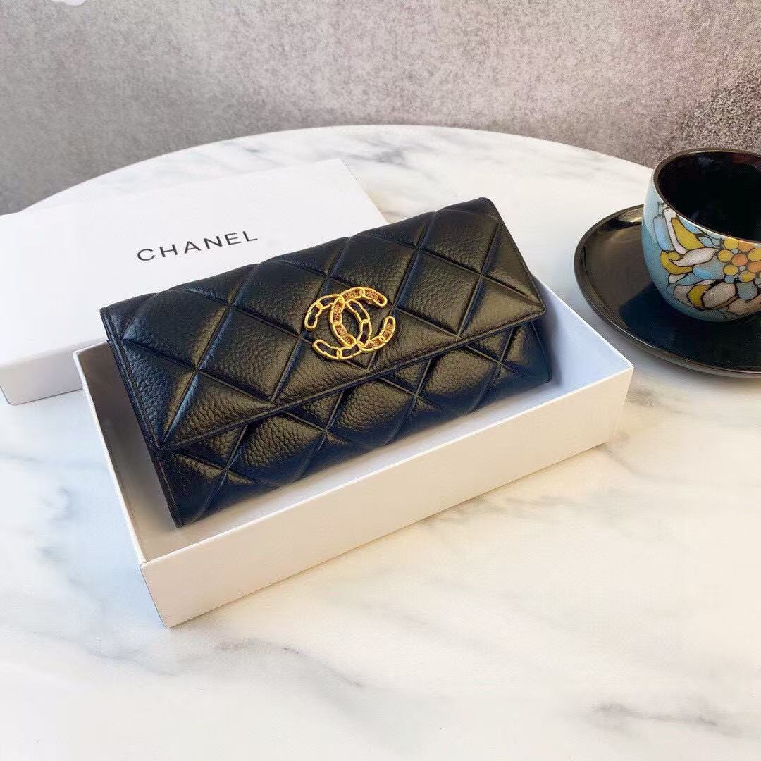 CHANE1 ダブルCチェックウォレット【50％割引+送料無料】