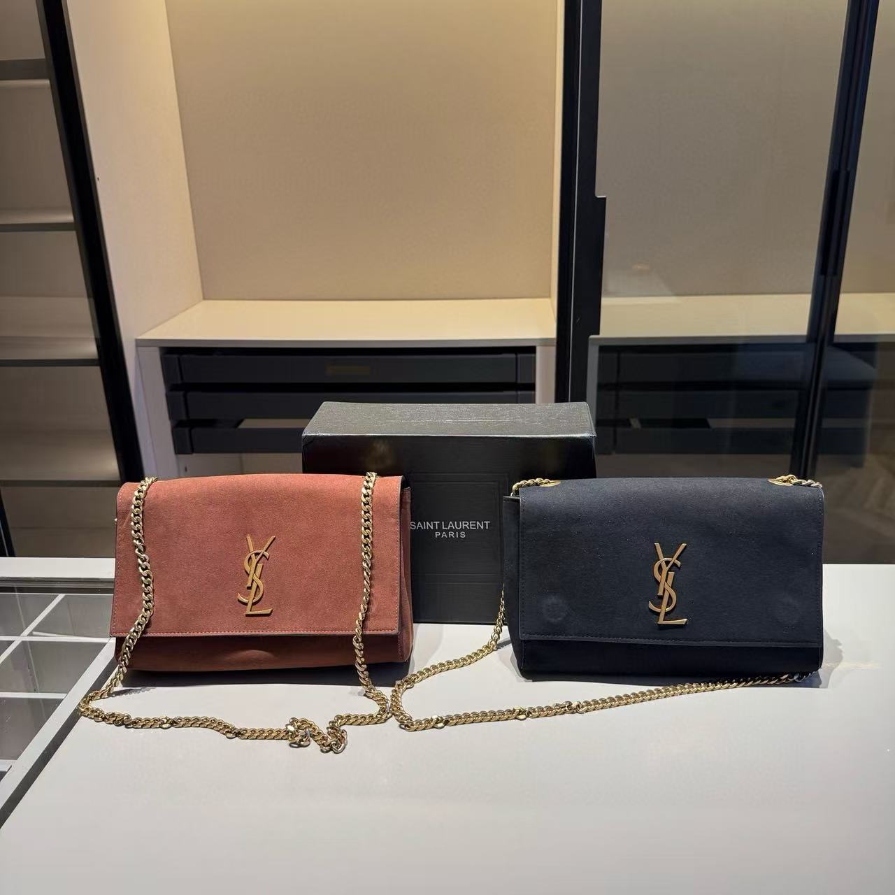 YSL ディアスキン チェーン ショルダー/クロスボディバッグ【50％割引+送料無料】