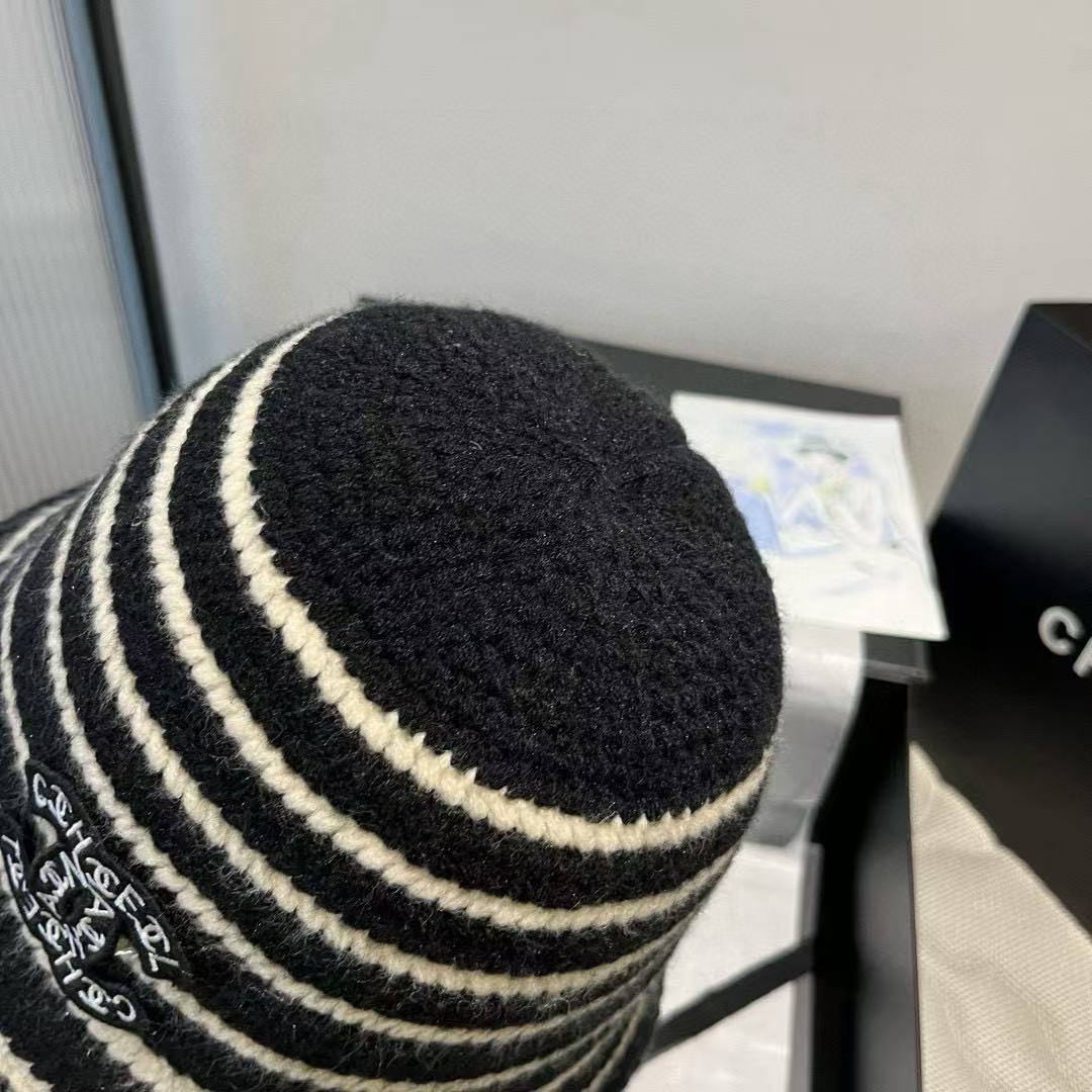 CHANE1 ダブルC ストライプ フィッシャーマンハット【50％割引+送料無料】