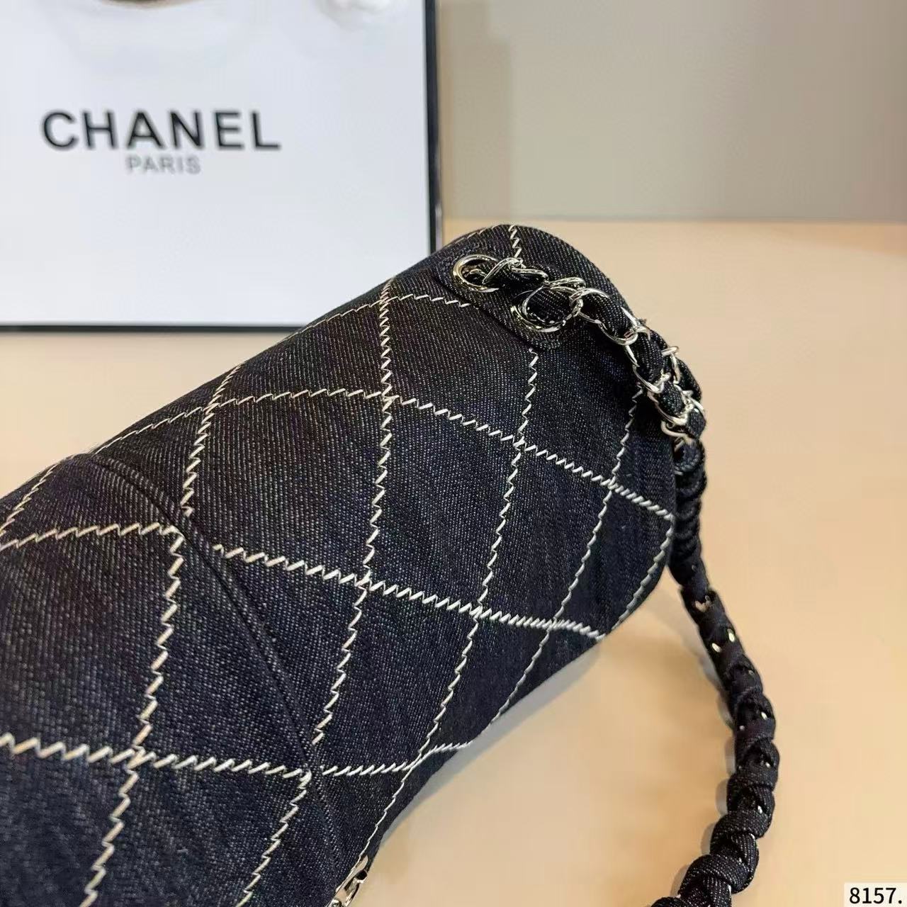 CHANE1 高品質チェック柄デニムチェーンショルダーバッグ【50%割引+送料無料】