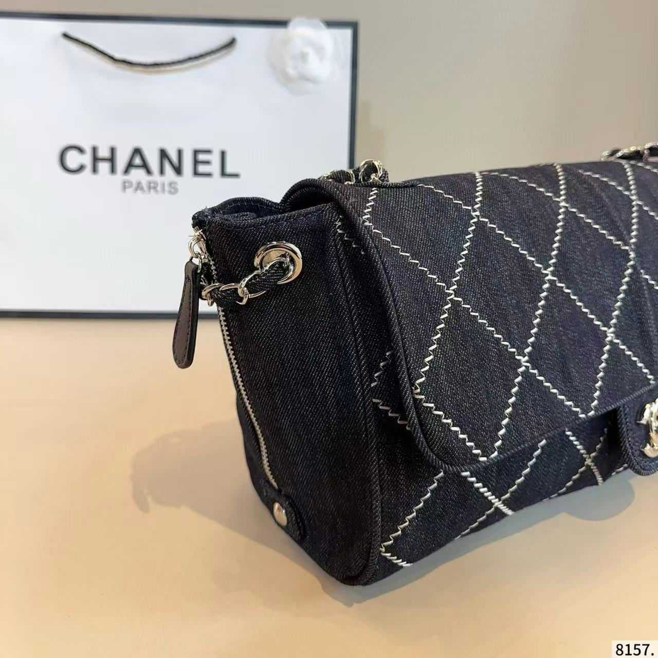 CHANE1 高品質チェック柄デニムチェーンショルダーバッグ【50%割引+送料無料】