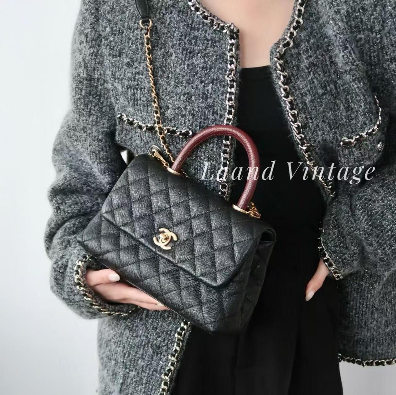 CHANE1 チェーンカラーブロックハンドバッグ【50％割引+送料無料】