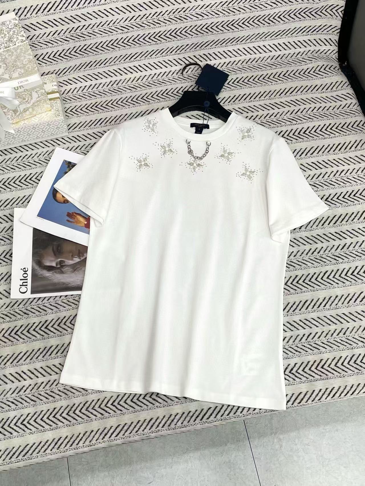 LV五芒星刺繍スパンコールTシャツ【50％割引+送料無料】