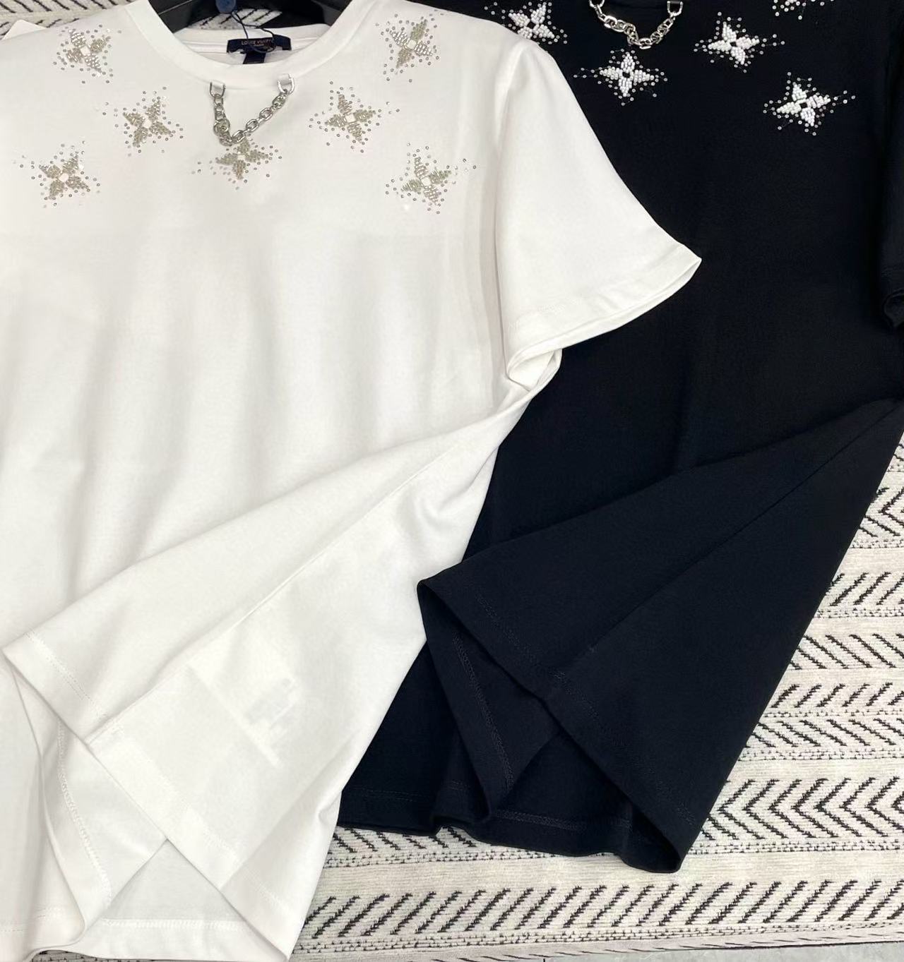 LV五芒星刺繍スパンコールTシャツ【50％割引+送料無料】