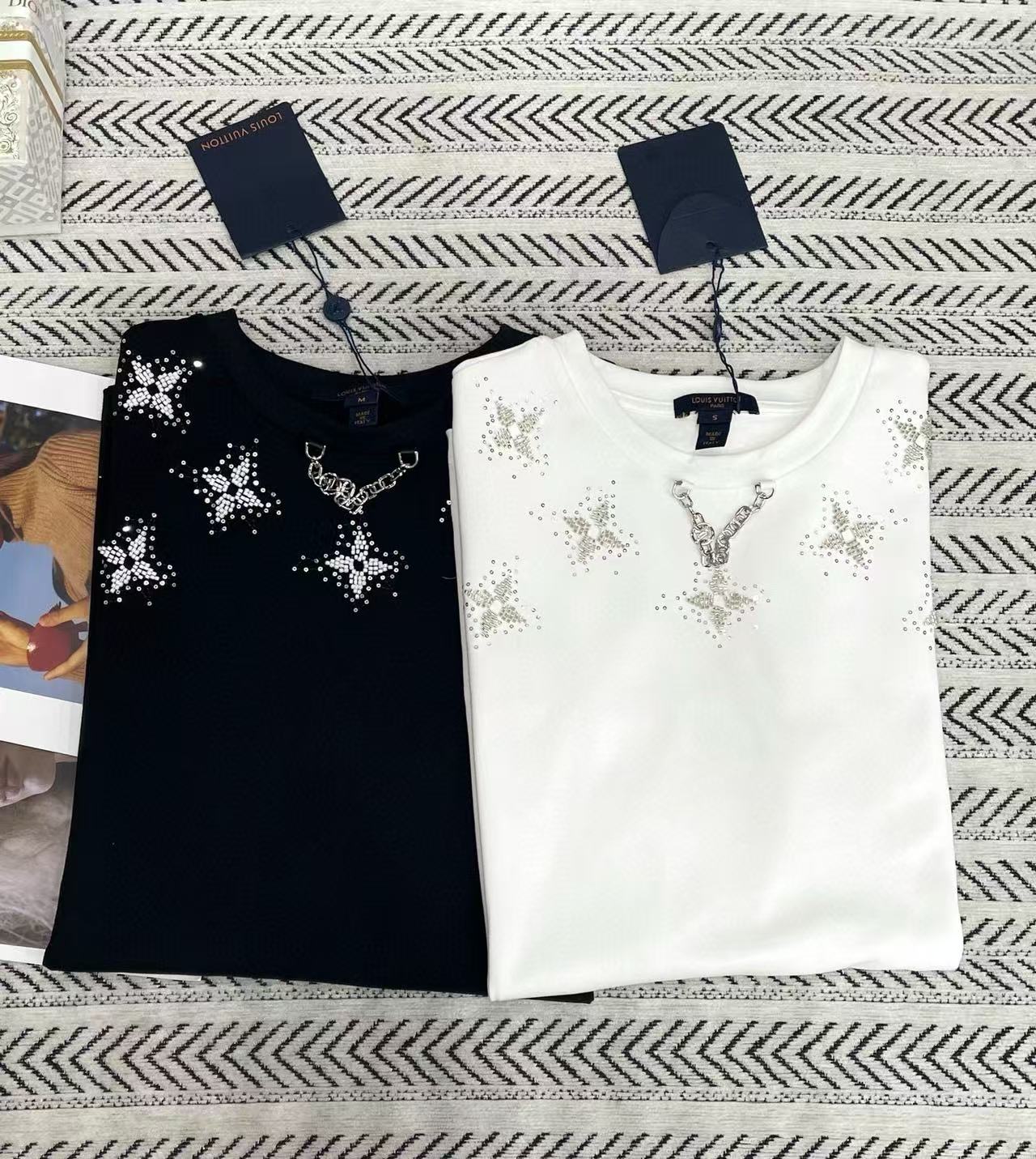 LV五芒星刺繍スパンコールTシャツ【50％割引+送料無料】