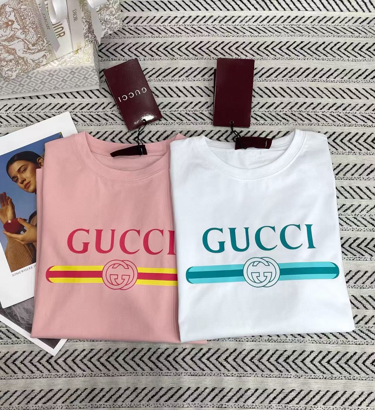 GUCC1 クラシックレタープリントTシャツ【50％割引+送料無料】
